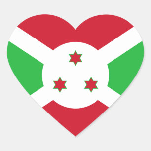 Adesivo Coração Burundi Flag Heart Sticker