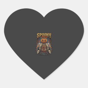 Adesivo Coração Cabeça de Abóbora de Halloween Spooky Vires Segura