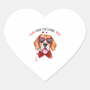 Adesivo Coração Cachorro Beagle feito por te amar