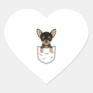Adesivo Coração Cachorro Chihuahua em Pocket