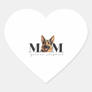 Adesivo Coração Cachorro Mãe GERMAN SHEPHERD DOG Camiseta Clássica