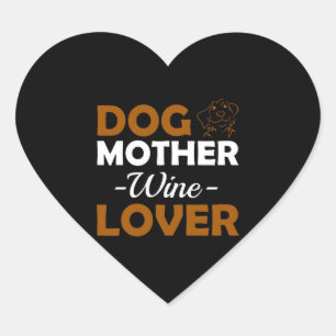 Adesivo Coração Cachorro Mãe Vinho Fofo Fofo Bonito Presente Mãe B