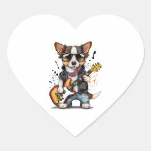 Adesivo Coração Cachorro Roll Rock Puppy (Um)