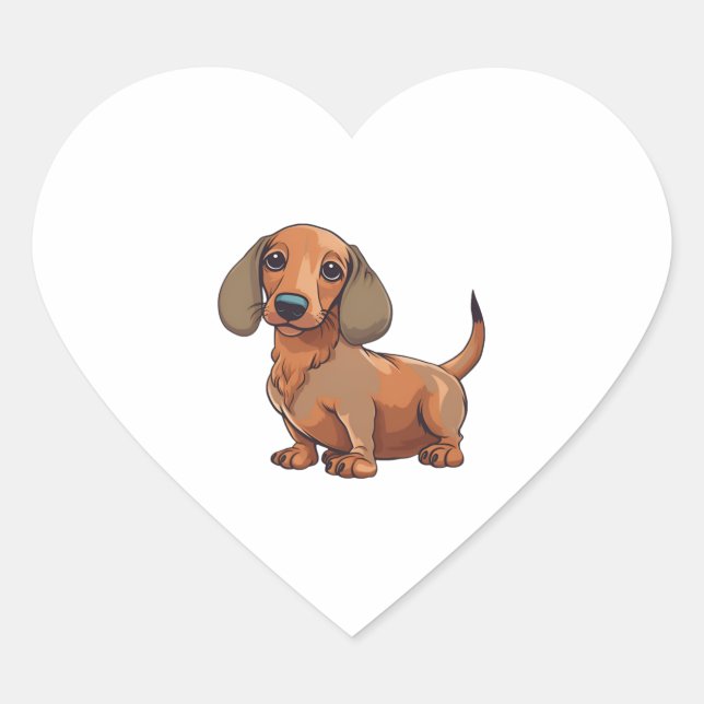 Adesivo Coração Cachshund Dog Cute (Frente)