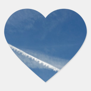 Adesivo Coração cadarço branco no céu