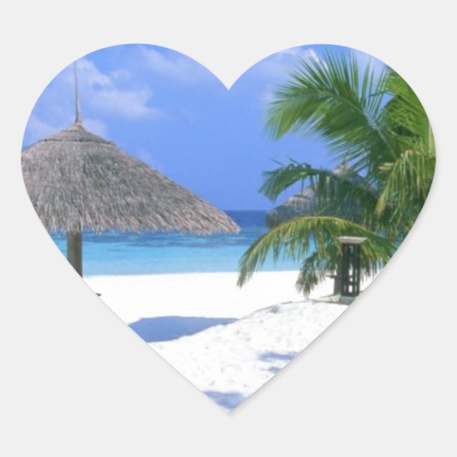 Adesivo Coração Cadeira de Praia - Felicidade de Verão (Frente)