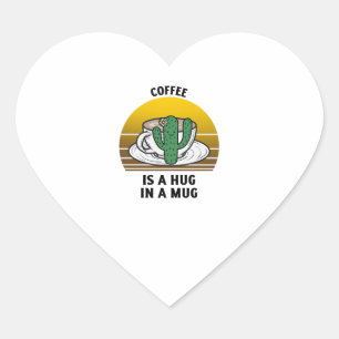 Adesivo Coração Café é um abraço numa caneca