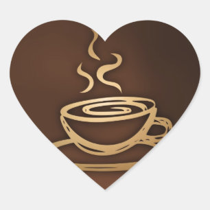 Adesivo Coração Café em meu copo
