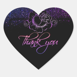 Adesivo Coração Calcomanía en forma de corazón con rosas