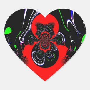 Adesivo Coração Caleidoscópio Fluid Art Impressão