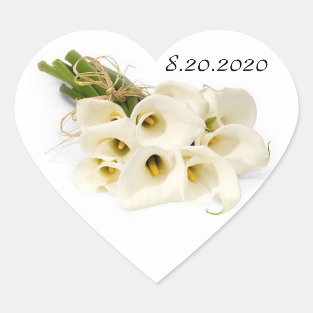 Adesivo Coração Calla Lily Invitation Envelope Seals (Frente)