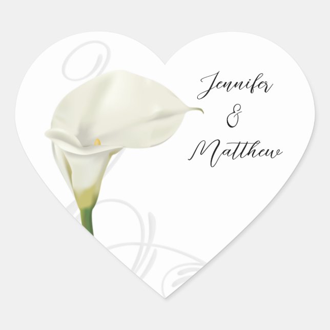 Adesivo Coração Calla Lily Sticker (Frente)