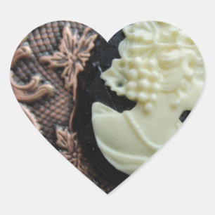 Adesivo Coração Cameo do reciclado