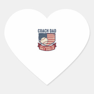Adesivo Coração Camisa Coach Dad Baseball Patriótico Vintage Desig
