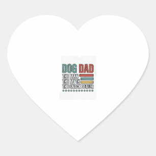 Adesivo Coração Camisa com impressão de pata vintage Dog Dad The S