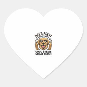 Adesivo Coração Camisa de Cerveja Golden Retriever Roupa Engraçada
