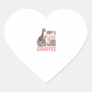 Adesivo Coração Camisa de Desenho de Girafa Vintage para Meninas A