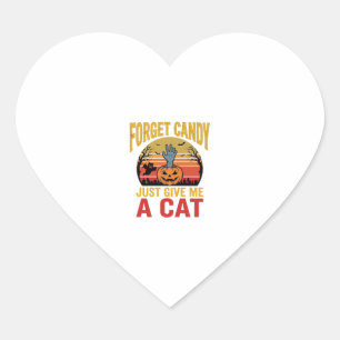 Adesivo Coração Camisa de Doces Engraçados para Amante de Gatos no