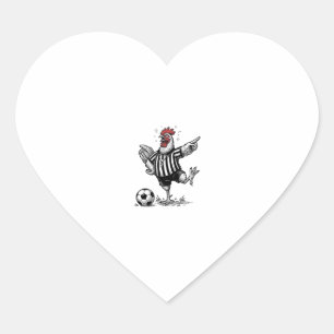 Adesivo Coração Camisa de Galinha Engraçada de Futebol Gravura Vin