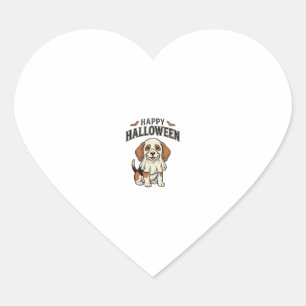 Adesivo Coração Camisa de Gravura Vintage Cachorro Fantasma Feliz