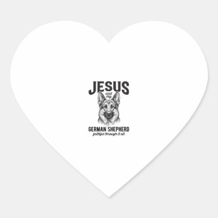 Adesivo Coração Camisa de Pastor Alemão da Fé para Amor de Cão Cri