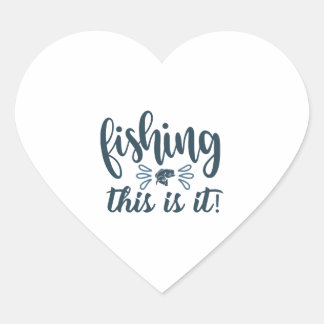 Adesivo Coração Camisa de pesca engraçada com slogan