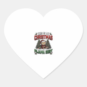 Adesivo Coração Camisa de pijama de Natal Blusa de férias vintage