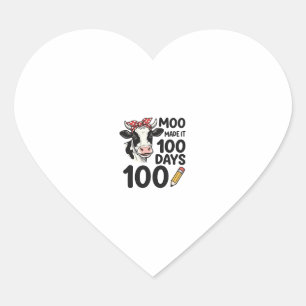 Adesivo Coração Camisa de Vaca de 100 Dias Desenho de Escola de Gr