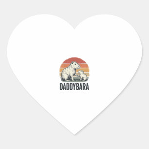 Adesivo Coração Camisa do Capivara do Daddybara Design de Pôr do S