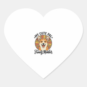 Adesivo Coração Camisa Família Corgi Design de Amante de Pet Vinta