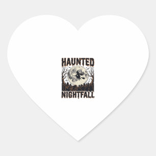 Adesivo Coração Camisa Noturna Assombrada Gravura Vintage Hallowee