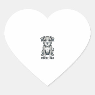 Adesivo Coração Camisa Pibble Dad Vintage Engraving Design de Cach