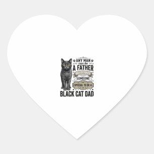 Adesivo Coração Camisa preta de gato papai desenho de gravura vint