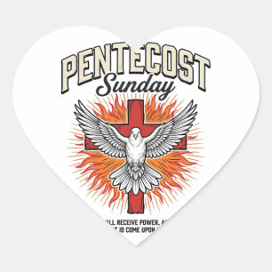 Adesivo Coração Camisa Vintage Cruz Pombo Domingo de Pentecostes
