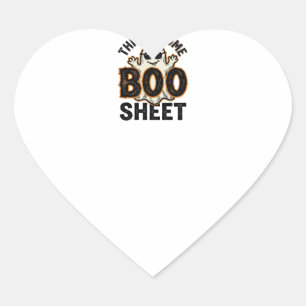 Adesivo Coração Camisa Vintage de Halloween Funny Ghost Boo Sheet