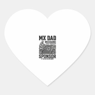 Adesivo Coração Camisa Vintage MX Dad Motocross Riding Buddy Desig