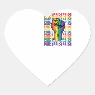 Adesivo Coração Camisa Vintage Pride Punho Erguido Arco-íris Desig