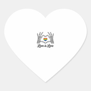 Adesivo Coração Camiseta Amor É Amor Coração Arco-Íris Mãos de Esq
