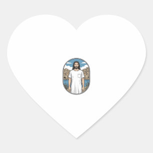 Adesivo Coração Camiseta com Estampa de Figura Espiritual de Gravu