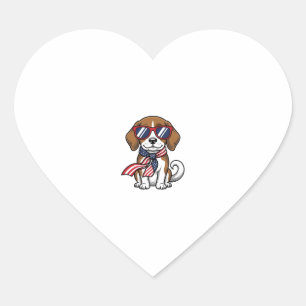 Adesivo Coração Camiseta de Óculos de Sol de Cachorro Beagle Patri