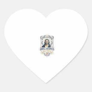 Adesivo Coração Camiseta de Proprietário de Pequeno Negócio Jesus 