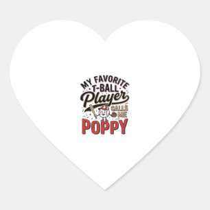 Adesivo Coração Camiseta Desenho de Gravura Vintage T-Ball Poppy_1