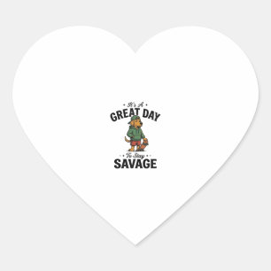 Adesivo Coração Camiseta Desenho Gravura Vintage Savage Dog_1