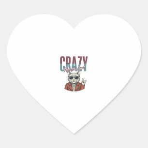 Adesivo Coração Camiseta Desenho Vintage Crazy Rappa Cat_1