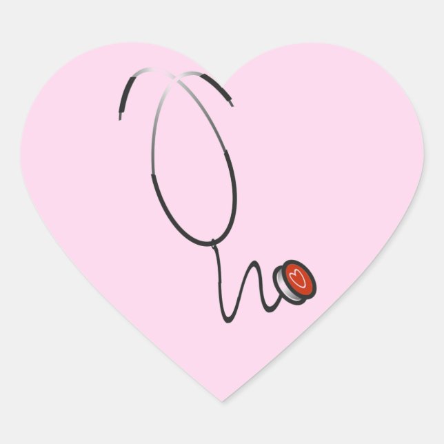 Adesivo Coração Camiseta e presentes do estetoscópio (Frente)