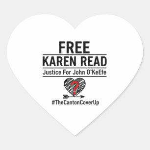 Adesivo Coração Camiseta Grátis Karen Read Justiça Para John O'Kee