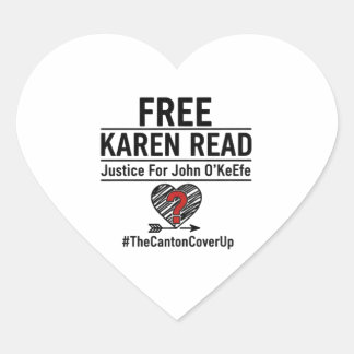 Adesivo Coração Camiseta Grátis Karen Read Justiça Para John O'Kee