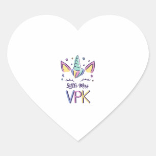 Adesivo Coração Camiseta Little Miss VPK do Primeiro Dia da Garota