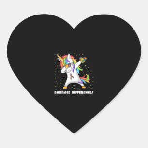 Adesivo Coração Camiseta Unicórnio Dabbing Diferenças Abraçam Auti