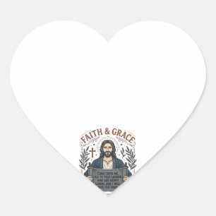 Adesivo Coração Camiseta Vintage de Jesus Cruz de Bordado Gráfico
